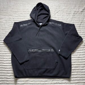 Russell Athletic Men's Black Pullover Fleece Hoodie Logo Zipper Pocket Size 3XL